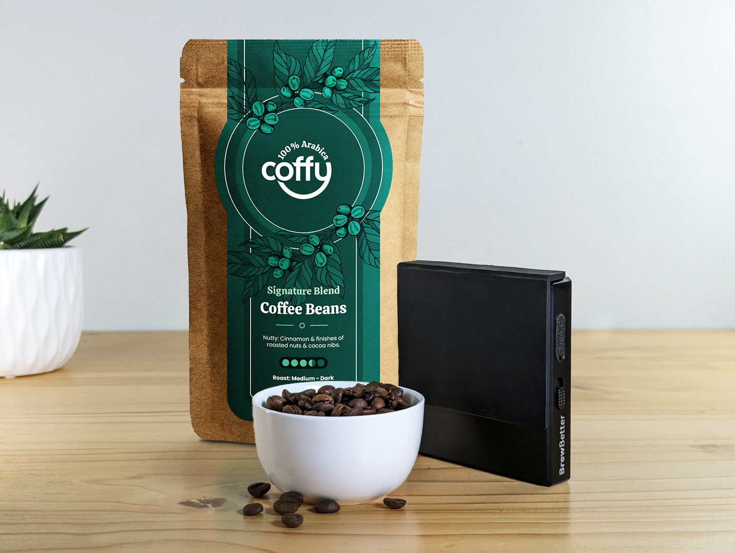 Coffy Coffee Beans Signature Blend and Digital Coffee Scale by BrewBetter